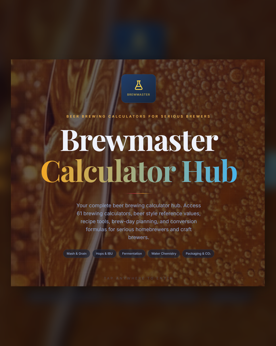 Brewmaster Calculator Hub app splash screen