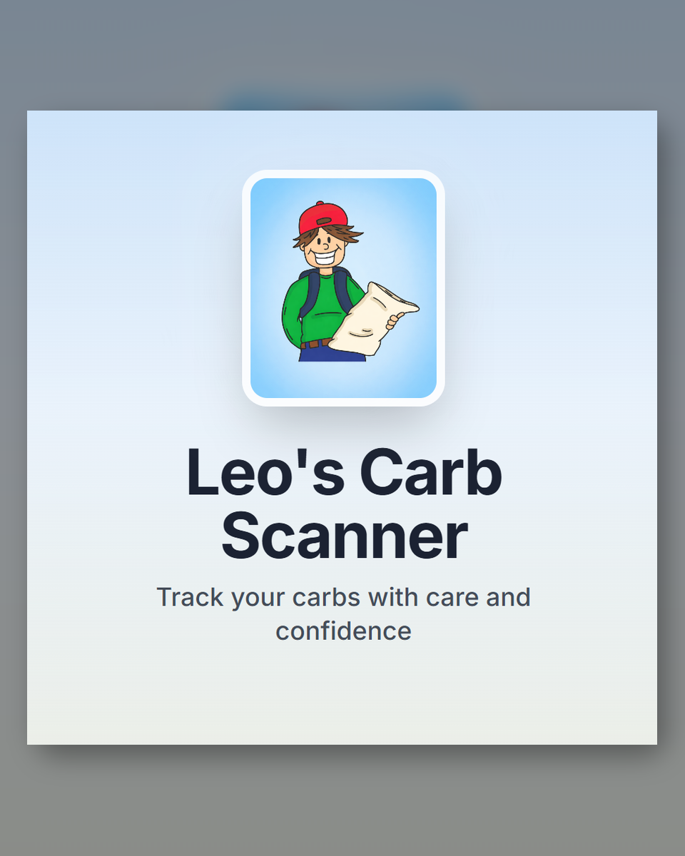 Leo's carb scanner app splash screen