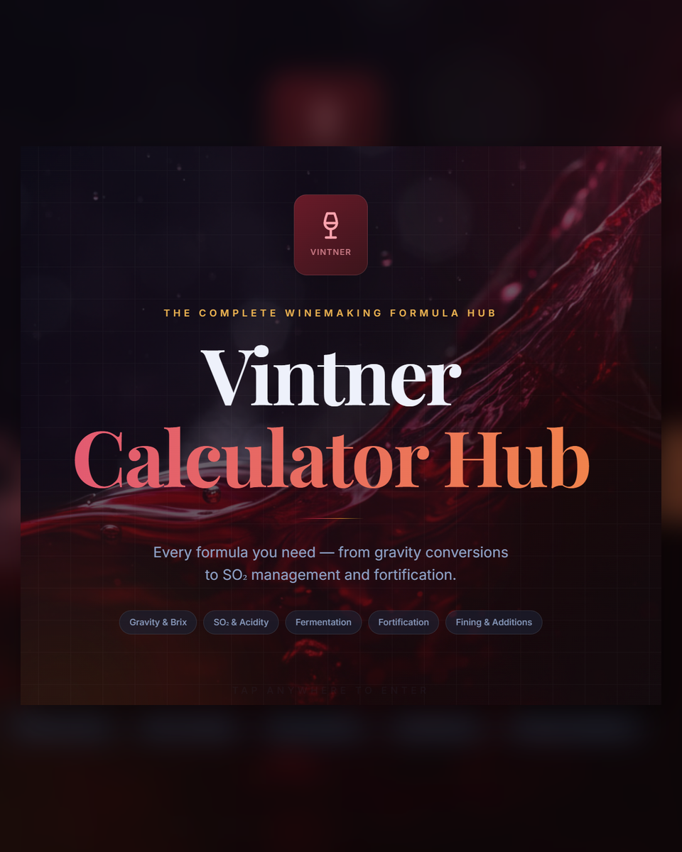 Vintner Calculator Hub app preview