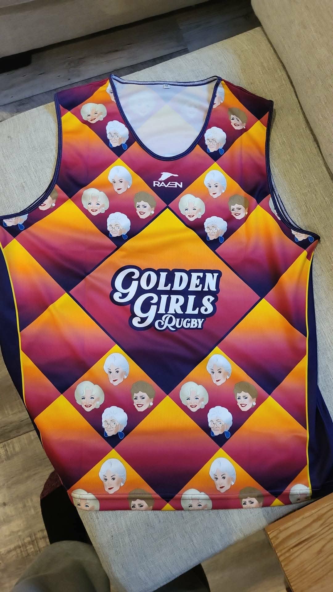 Golden Girls Rugby jersey flat lay