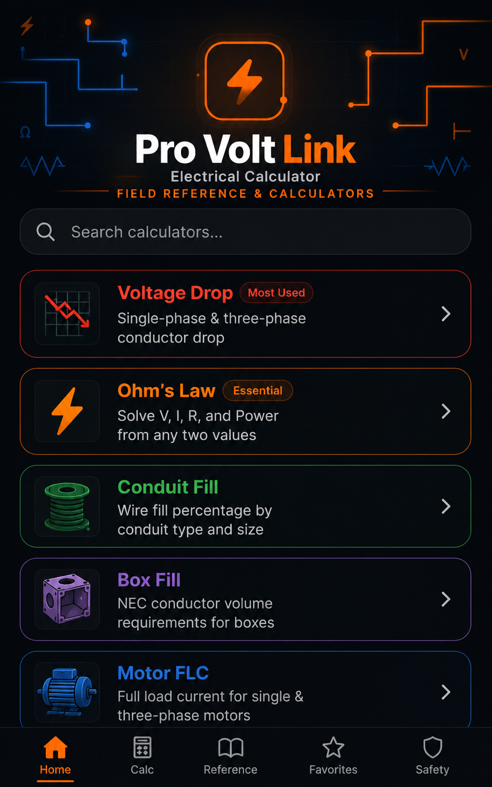 Pro Electrical Reference USA safety and app information
