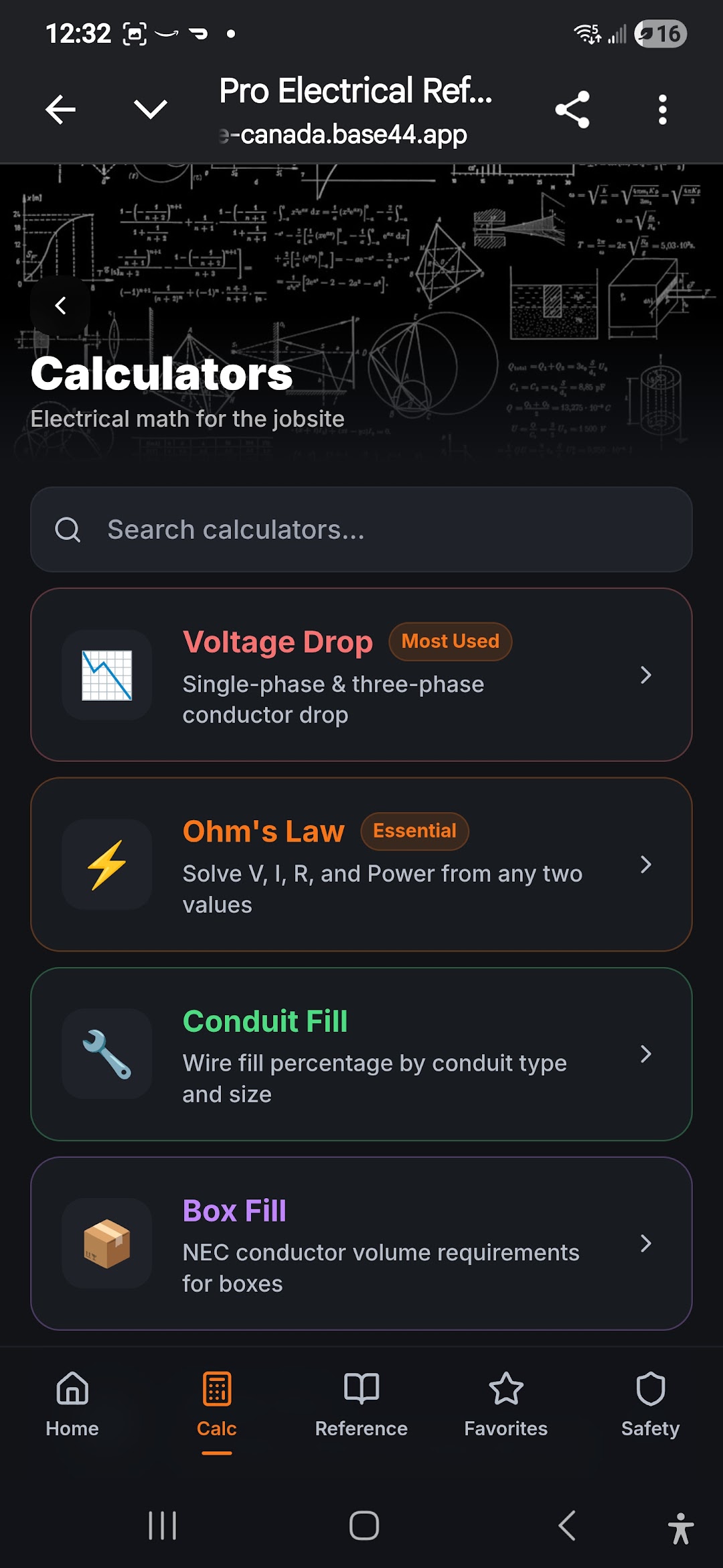 Pro Volt Link Canada calculators and reference tools