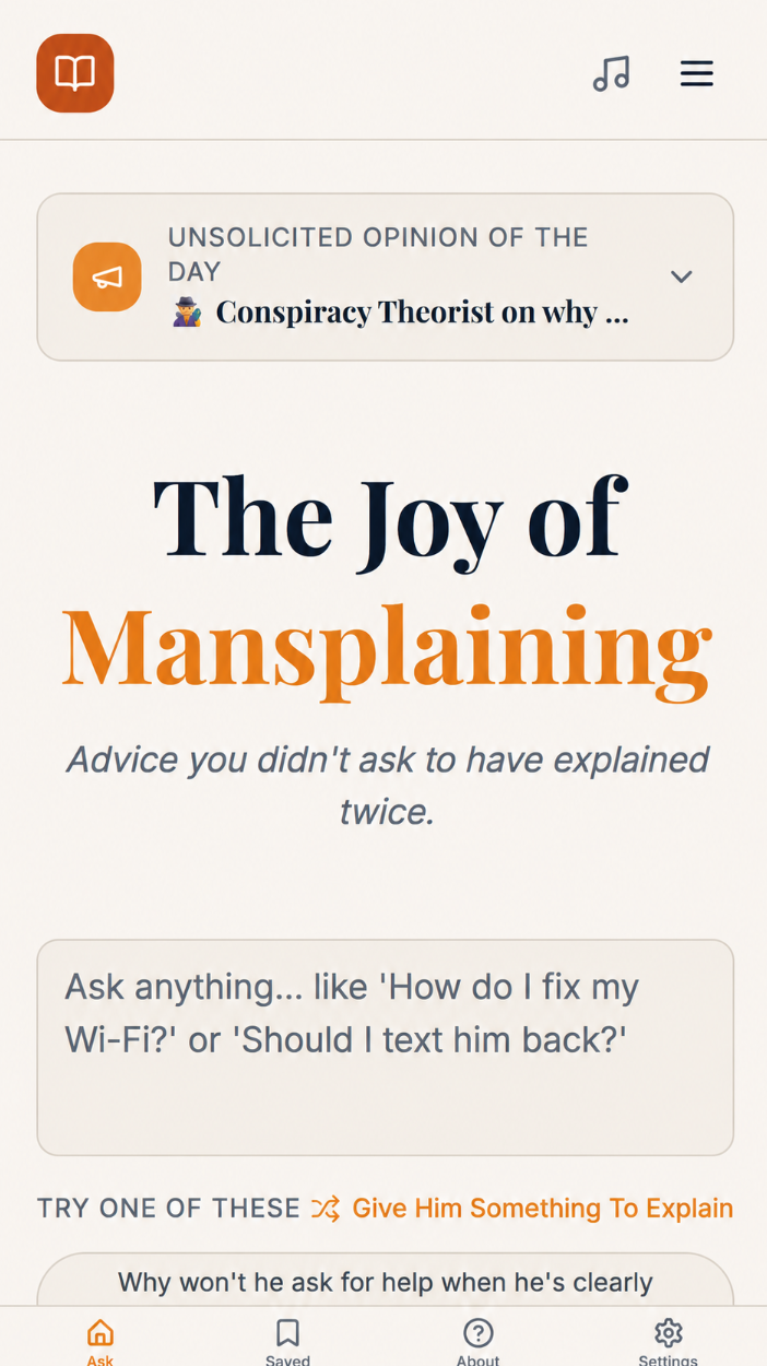The Joy of Mansplaining splash screen