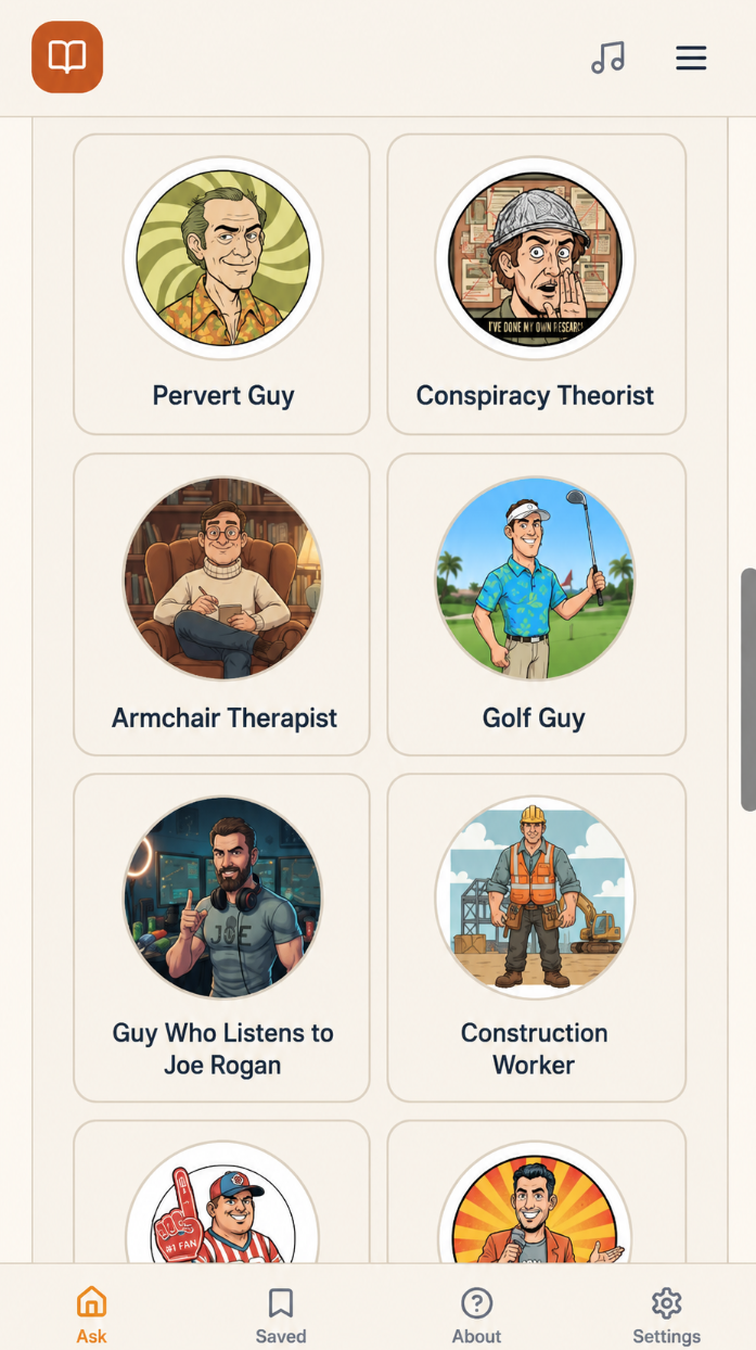 The Joy of Mansplaining additional mansplainer options