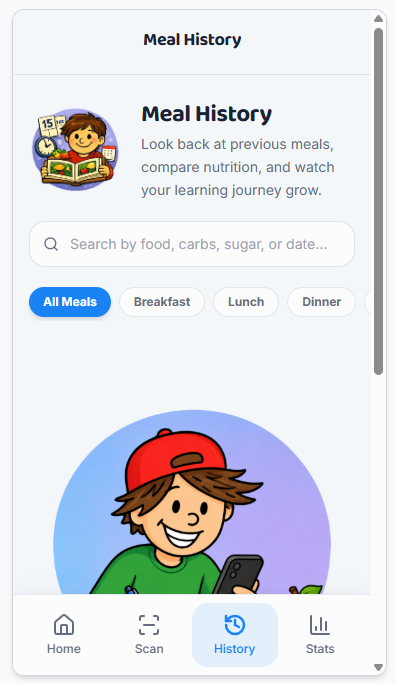Leo's Carb Scanner meal history