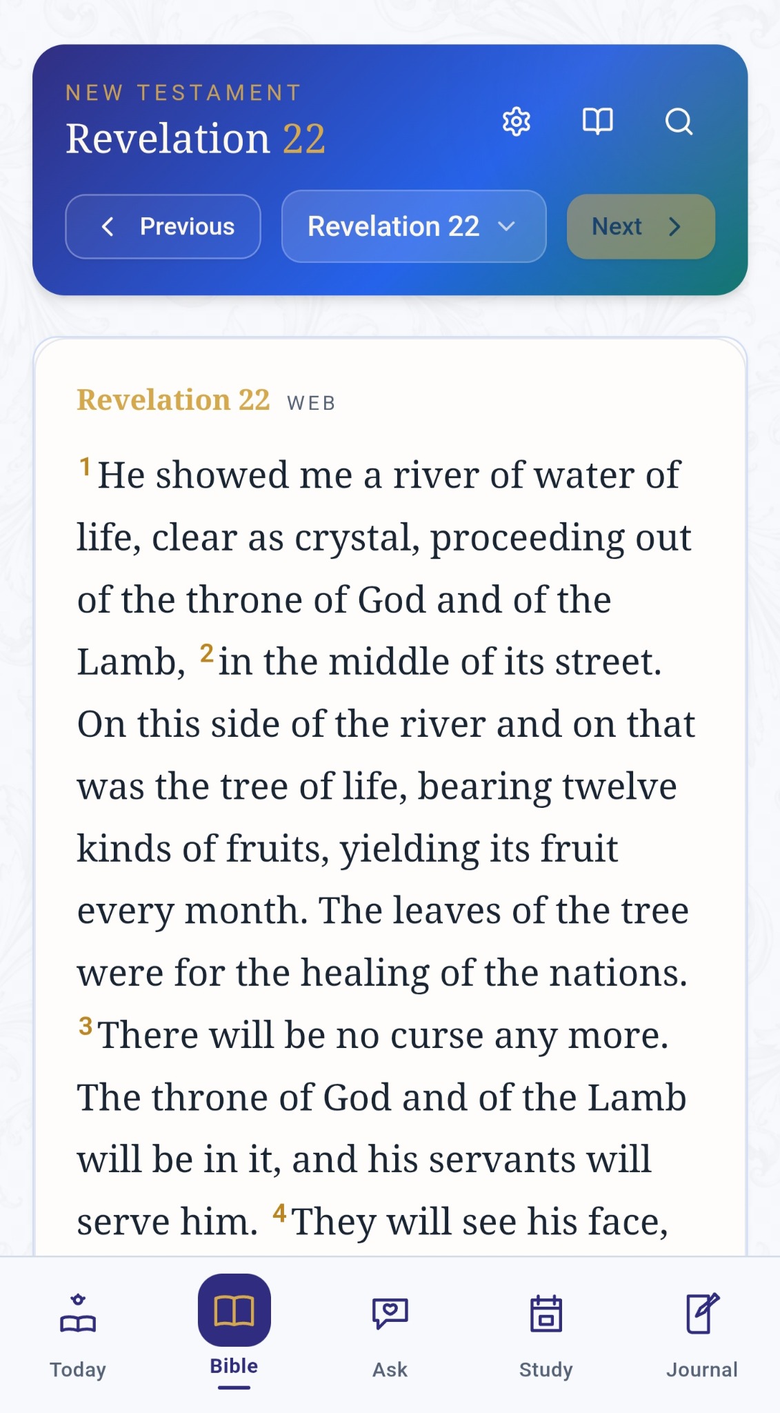 The Living Word ask screen