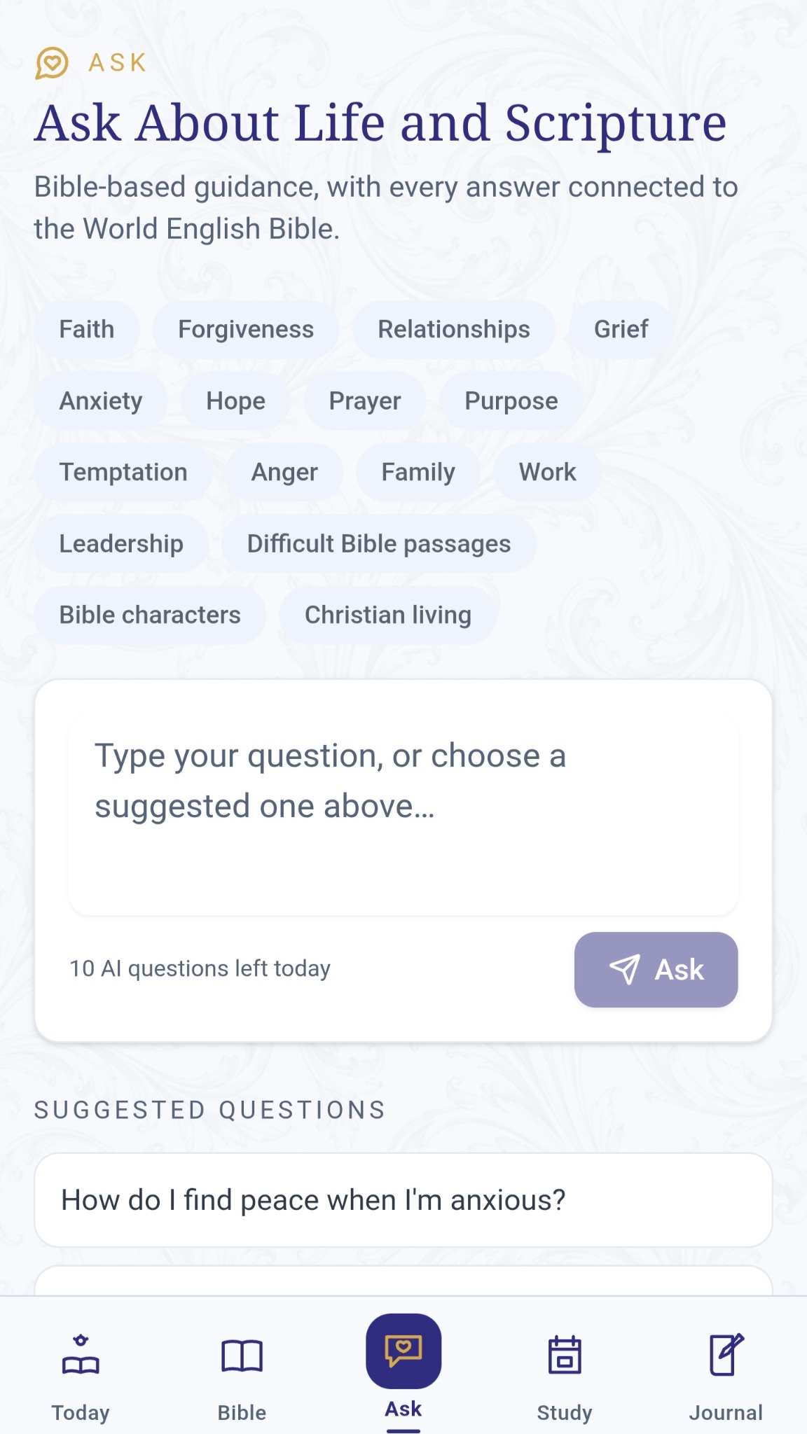 The Living Word study centre screen