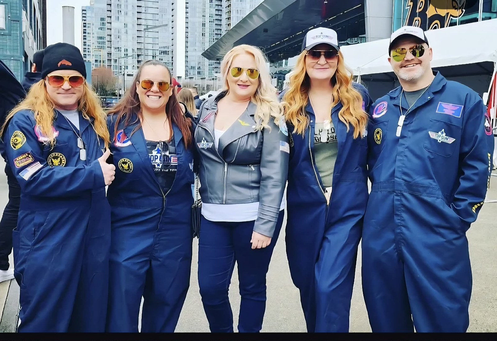 Group in Top Gun themed apparel